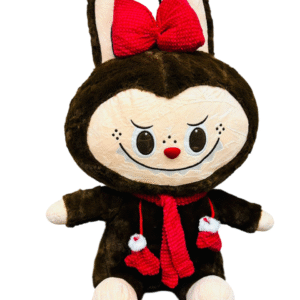 PELÚCIA LABUBU COM CACHECOL VERMELHO 70 CM