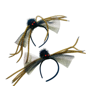 TIARA DE ARANHA HALOWEEN COM PATAS BRILHANTE E VÉU