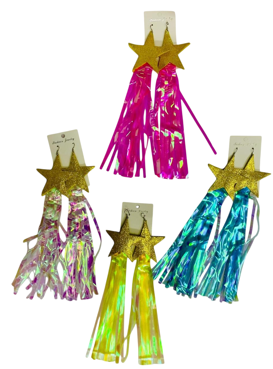 brinco estrela colorido