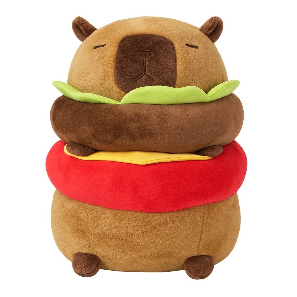 Capivara de Pelúcia 'Capiburger' - 30cm (O Hambúrguer Mais Fofo do Mundo!) - Imagem 4