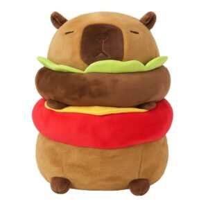 Capivara de Pelúcia 'Capiburger' - 30cm (O Hambúrguer Mais Fofo do Mundo!)