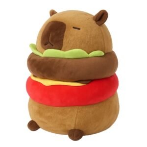 🍔 Capivara de Pelúcia 'Capiburger' - 50cm (O Hambúrguer Mais Fofo do Mundo!)