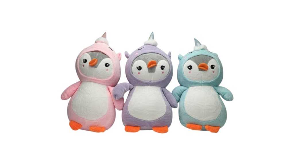 Pelúcia Pinguim Unicórnio 32cm