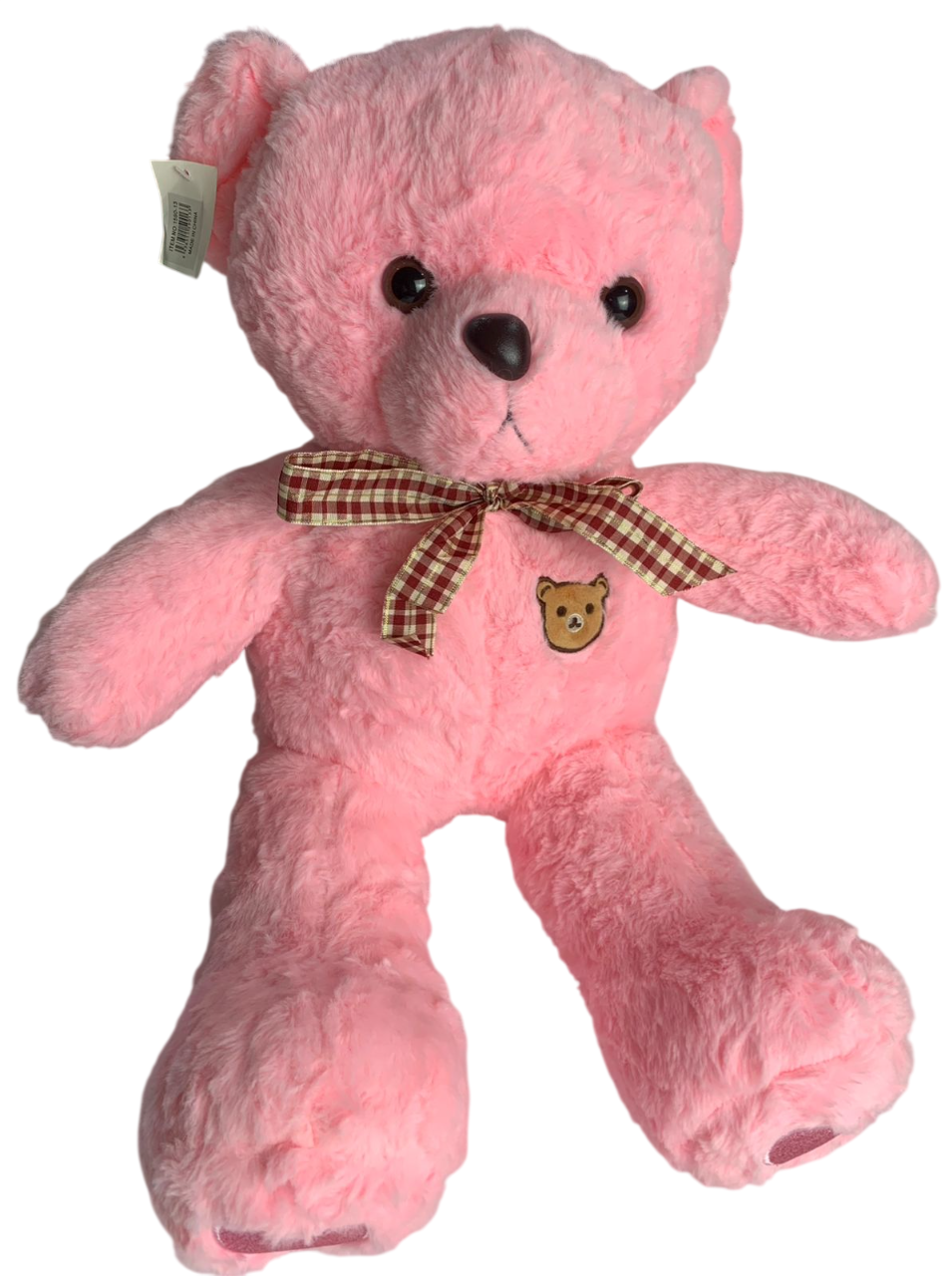 Urso de Pelúcia Clássico com Laço Xadrez – Super Macio