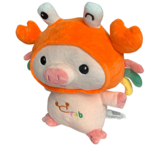 Pelúcia Porquinho Caranguejo Fofinho Laranja