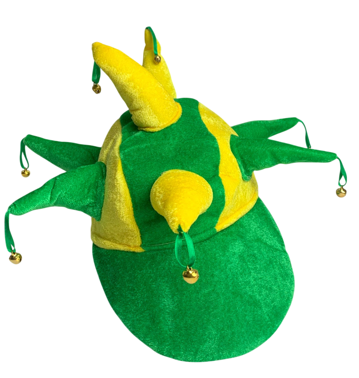 Chapéu Bobo da Corte Torcedor Brasil – Fantasia Verde e Amarela com Guizos - Imagem 2