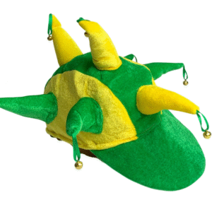 Chapéu Bobo da Corte Torcedor Brasil – Fantasia Verde e Amarela com Guizos