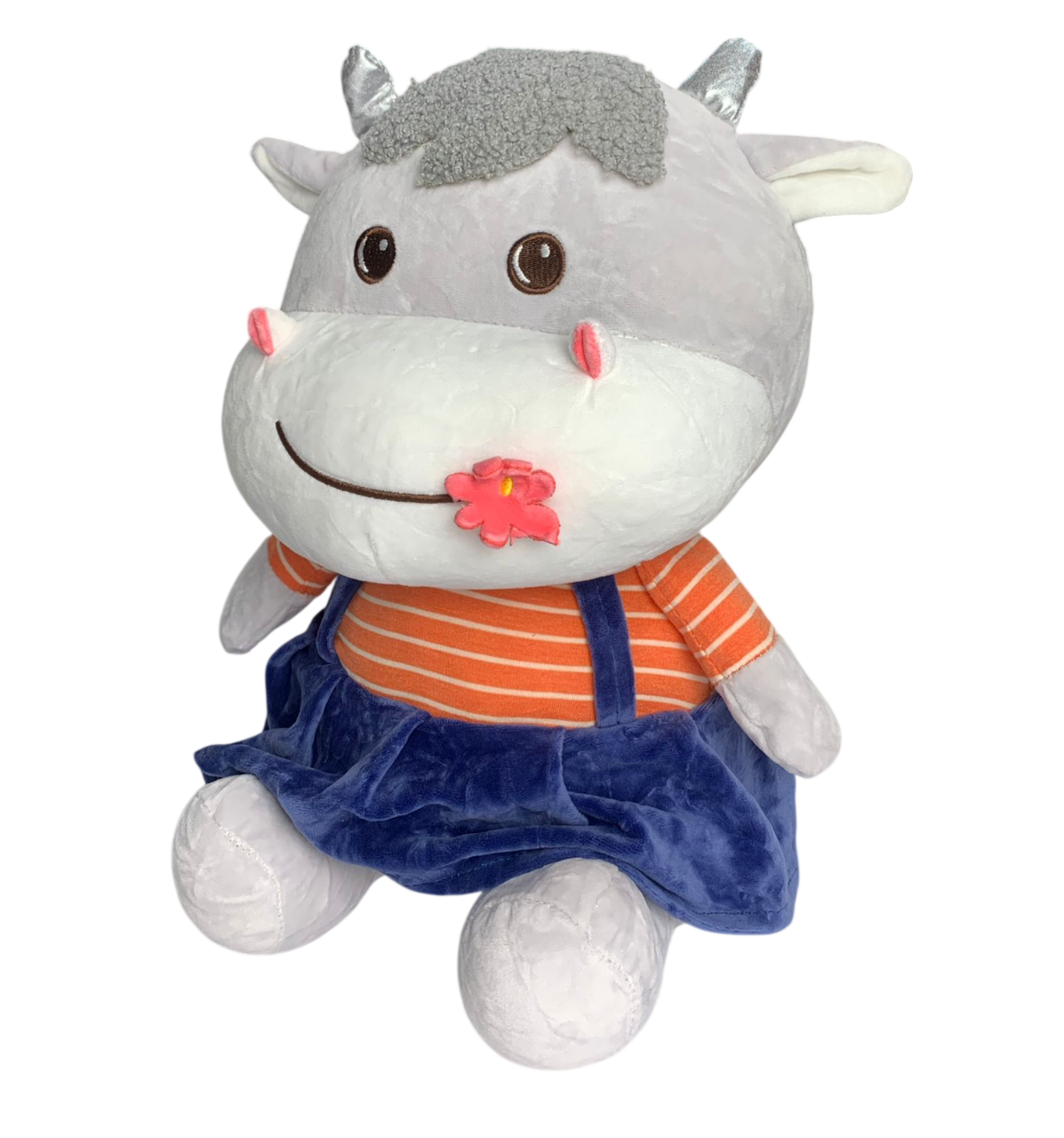 Pelúcia Vaquinha Charmosa Vestidinho Azul