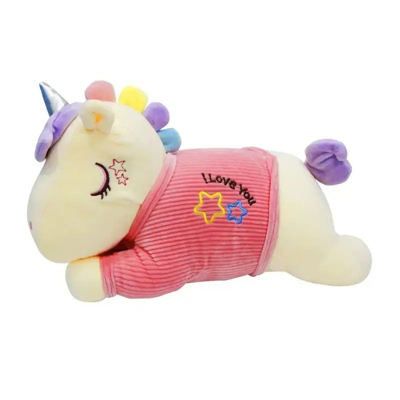 Pelúcia Unicórnio Dorminhoco com Roupa Rosa – Modelo Deitado - Imagem 2
