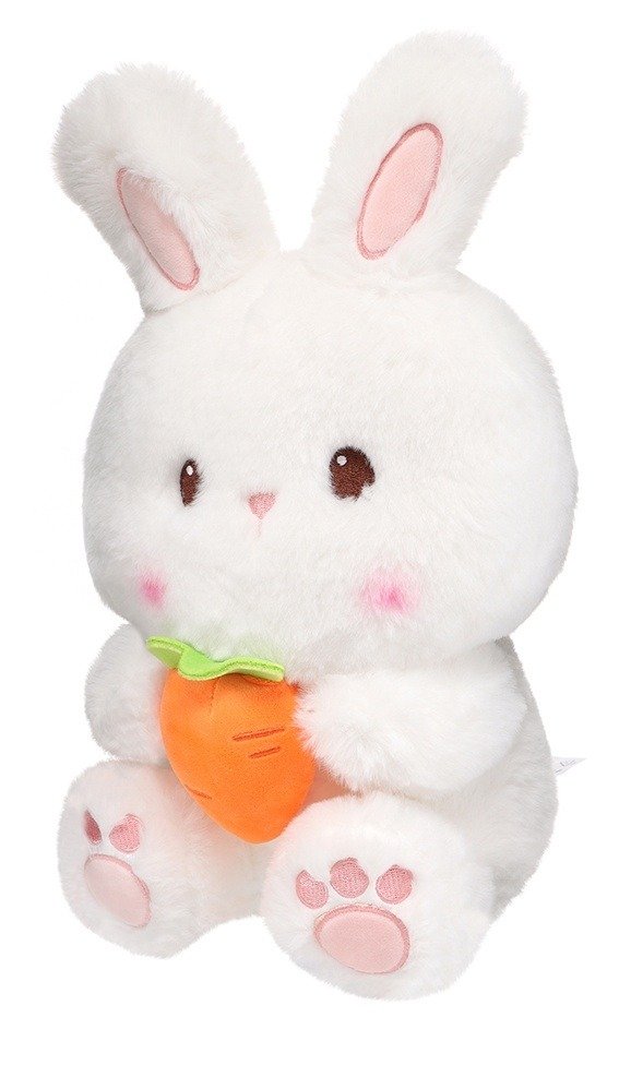 Pelúcia Coelhinho Fofo com Cenoura – Modelo Sentado