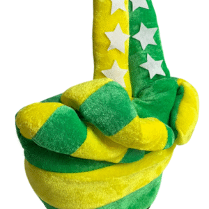 Chapéu Mão Torcedor Brasil de Pelúcia – Acessório Divertido para Jogos e Festas