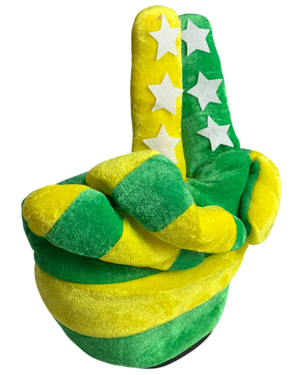 Chapéu Mão Torcedor Brasil de Pelúcia – Acessório Divertido para Jogos e Festas