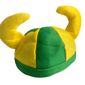 Chapéu Viking Torcedor Brasil – Fantasia Verde e Amarela para Jogos e Festas