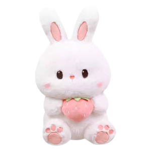 Pelúcia Coelhinho Fofo com Morango – Modelo Sentado