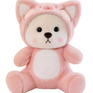 Ursinho Rosa Capuz Gatinho